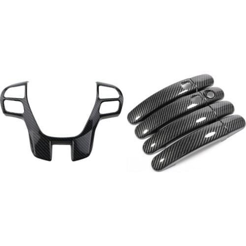 Steering Wheel Cover Sticker for Ford Ranger Everest Endeavour 2015+ & Door Handle Covers Trim Frame Handle Door Bowl