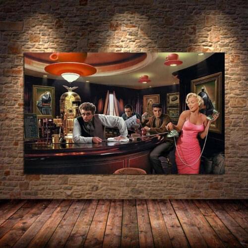 Canvas Poster Portrait Presley James Dean Pop Wall Art Canvas Print Graffiti Home Art Decoration for Bedroom Home Decor Unframed