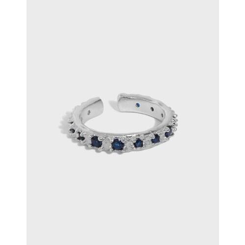 Real 925 Sterling Silver Blue Cubic Zirconia Rings For Women Fine Jewelry 2021,Elegant Wedding Ring Woman Gold Color Accessorie