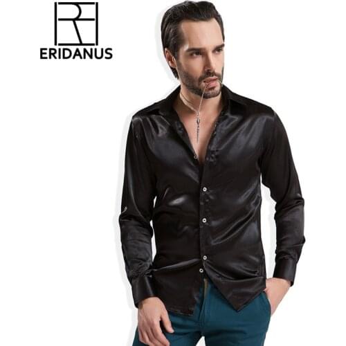 2016 Men Casual Silk Shirt Spring New Arrival Fashion Colorful Long Sleeve European Style Thin Breathable Dress Shirts 4XL M027