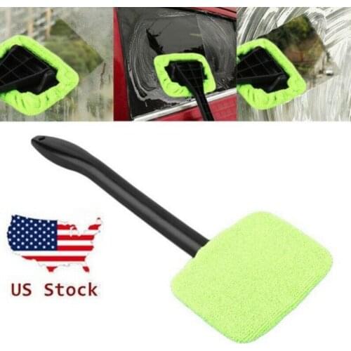 Microfiber Windshield Clean Car Auto Wiper Cleaner Glass Window Tool Brush Microfiber pad is removable and washable