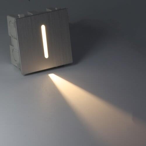 Led Stair Light Square Indoor Wall Lamp 3W Recessed LED Step Lamp Pathway Wall Corner Lamps AC85-265V Stairway Aisle Light