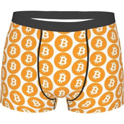 Bitcoin BTC Mining Bit Coin Yellow Bit Gold Underpants Homme Panties Mens Underwear Comfortable Shorts Boxer Briefs