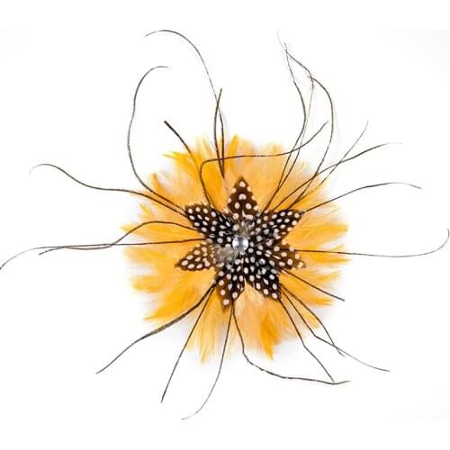 High Quality Yellow Goose Feathers Flower Headdress DIY Natural Plumes Corsage For Crafts Wedding Clothes Decoration Accessories