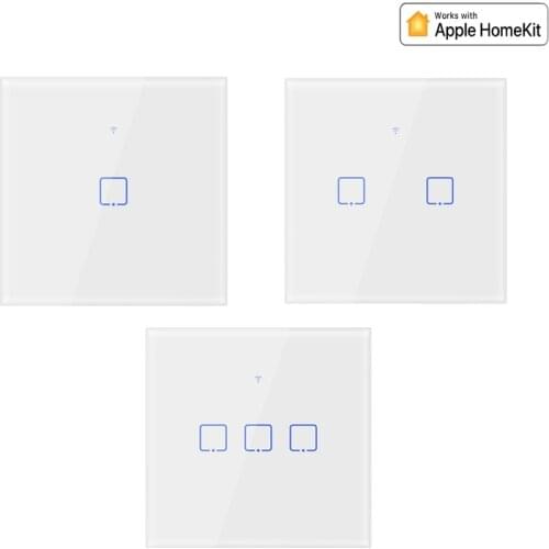 WiFi Smart Touch Panel Light ON/OFF Wall Switch EU Type Work With Apple HomeKit