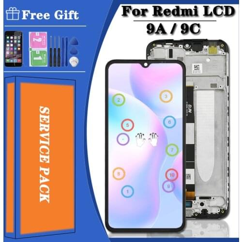 6.53" Original For Xiaomi Redmi 9A LCD Display Touch Screen Digitizer Assembly With Frame For Xiaomi Redmi 9C LCD Screen