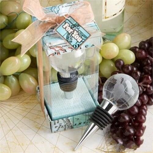 100pcs Wine Bottle Stopper Crystal Earth Globe Wine Stoppers Party Bar Tools Red Wine Stoppers Wedding Favor
