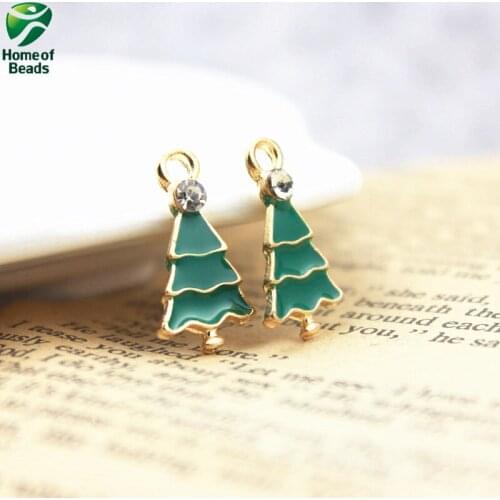 2020 New Christmas Tree Alloy Pendant as Christmas Decorations or for DIY Jewelry Making (30 Pieces/lot) ZA1087
