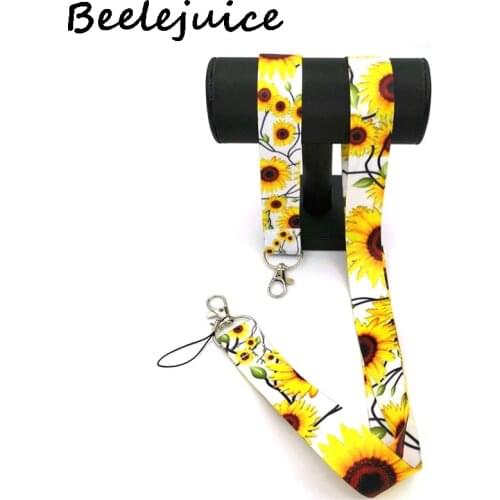24pcs Sunflowers Wristlet Classical Style Lanyard For keys The 90s Phone Working Badge Holder Neck Strap Phone Hang Rope Lanyard