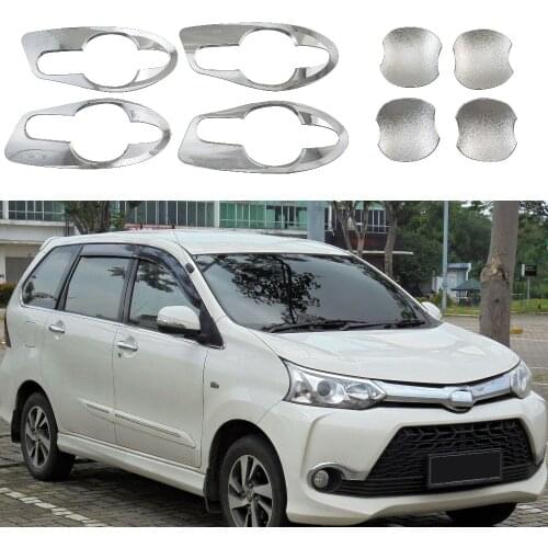 For Toyota Daihatsu Xenia Avanza 2012 2015 2017 of 8Pcs car door handle bowl cover ABS Chrome Accessories Stickers Car Styling
