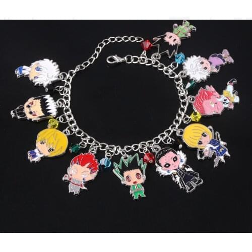 Anime Hunter × Hunter Charm Bracelet Gon Freecss Killua Zoldyck Kurapika Hisoka Morow Chrollo Leorio PaladiKnight Figure Bangle
