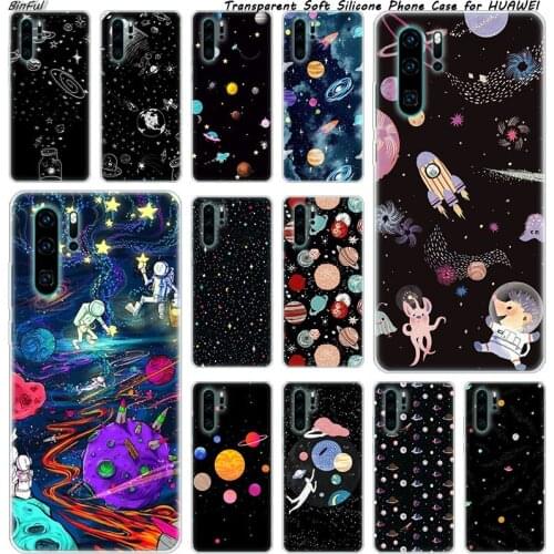Hot Moon astronaut puppy Soft Silicone Phone Case for Huawei P30 P20 Pro P10 P9 P8 Lite 2017 P Smart Z Plus 2019 NOVA 3 3i Cover