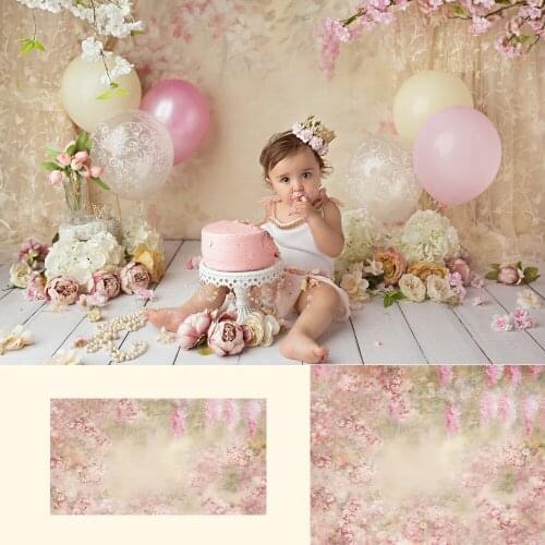 Floral Newborn Baby Girls Portrait Backdrops Floral Photography Background Pink Flowers Backdrop