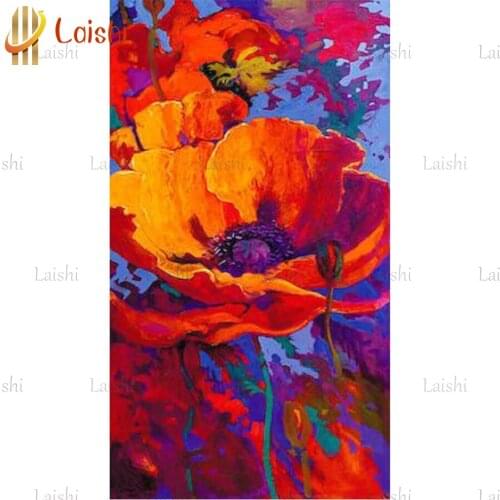 DIY Diamond Painting Abstract red flower diamond Embroidery 5d mosaic Diamond needlework cross stitch full round room decor