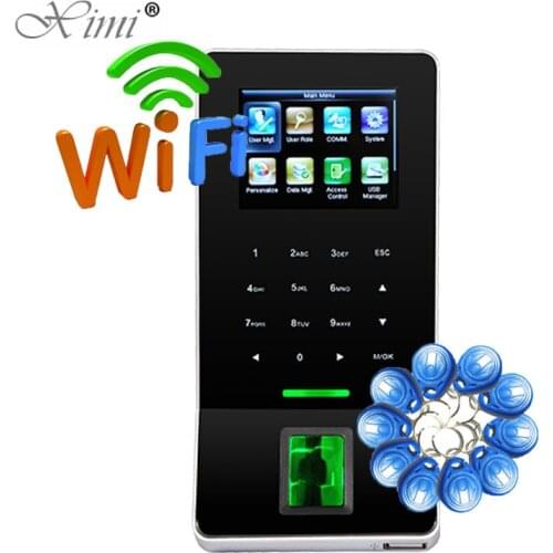 ZK F22 WIFI TCP/IP Biometric Fingerprint Door Access Control System Color Screen Time Attendance With 125KHZ RFID Card Reader