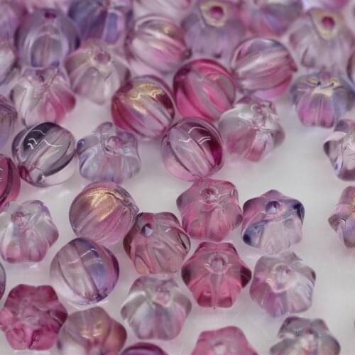Hot Sale 8mmPumpkin Glass Beads Jewelry Accessories Creative DIY Gold Powder Gradient Color Beads Handmade Materials