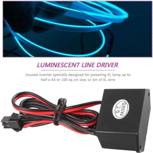 1Pcs Black 12V DC To AC Inverter for EL Lamp Wire Electroluminescent 5M Meters To Fix On Board Easily
