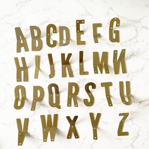 Brass Wall Hook Letters Cap Hanger Modern European Cloth Hanger Wall Accessory Rack for Bedroom Bathroom
