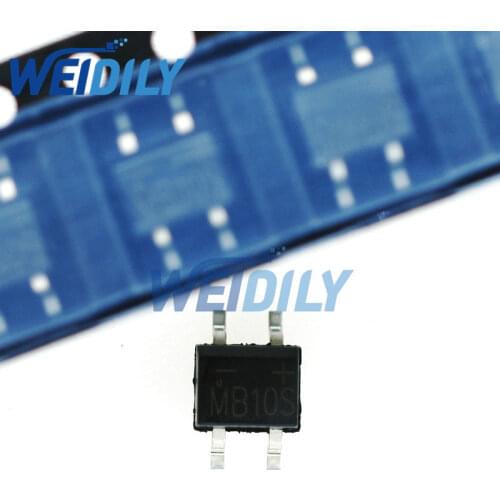 50PCS/LOT MB10S Bridge rectifier mb10s sop4 0.5A 1000V SOP4 b10s