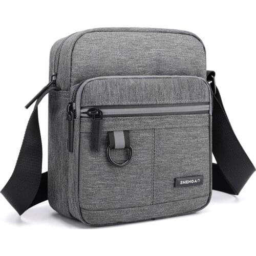 Men Small Shoulder Bag Nylon Crossbody Bag Casual Sports Zipper Soft Canvas Bag