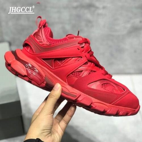 Mens Sneakers White Platform Sneakers Luxury Brand Platform Shoes High Quality Couples Sneakers New Trak 3 P3