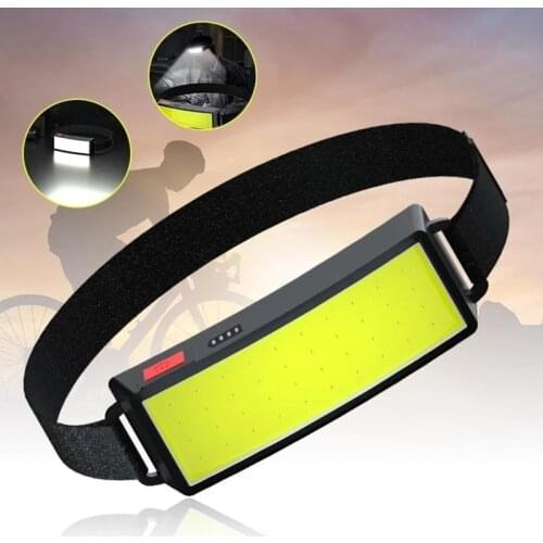 Outdoor Strong Power COB LED Headlight USB Rechargeable Headlamp Portable Waterproof Head Lamp Lithium Battery Head Light