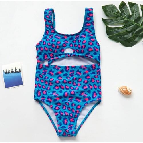 9-14Y Teenager Girls Swimsuit one piece Girls Swimwear Leopard design Kids Swimwear Children swimwear with Pad-ST209