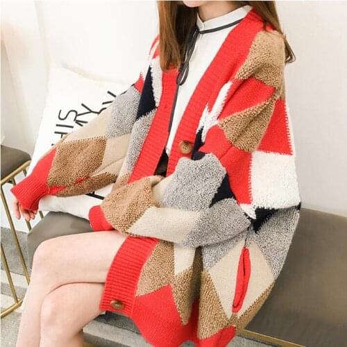 Autumn Winter Thick Knitted Cardigans Coat Women 2021 Fashion Long Sleeve Poncho Sweater Womans Crochet Cardigan