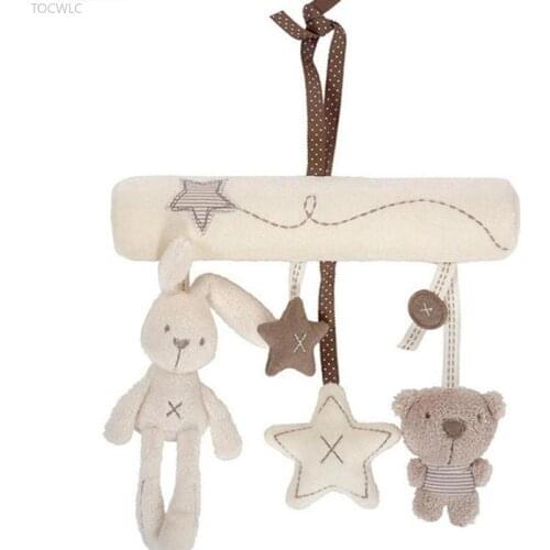 Baby Cartoon Animal Music Bed Hanging Bell Infant Stroller Mobile Gift Baby Crib Rattle Toy Soft Cute Rabbit Bear Bell Kids Toys