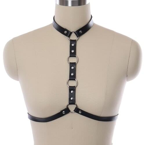Women Men Gothic Handmade PU Leather Harness Belts Punk Body Bondage Rock Stylish Accessories Waist Straps Fashion Chest Harness