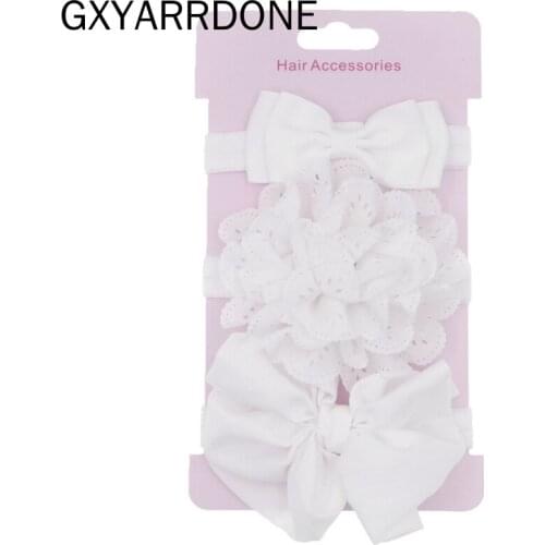 3pcs/set Elastic Flower Headbands Baby Girls Hair Accessories Infant Headwrap Bows Nylon Turban Skinny Stretchy Rubber Hair Band