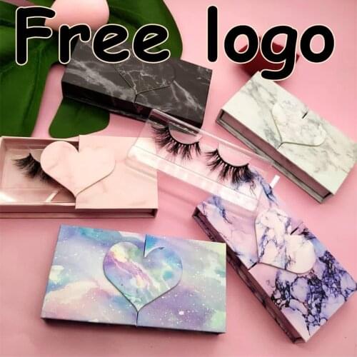 Rectangle box 8-25mm Lashes box Eyelash Marble double door Box Wholesale Lashes Boxes Empty Eyelash Packaging Boxes free logo