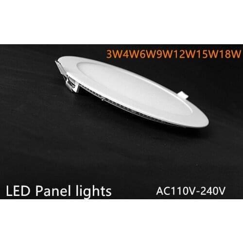 Dimmable 3W4W6W9W12W18W Led Panel Light Round Flush Mount lamp AC110V to 240V Ultra Bright Ceiling With Driver down light