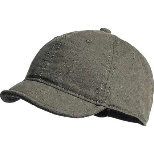 Vintage Short Brim Cotton Baseball Cap Men Women Dad Hat Adjustable Trucker Style Low Profile Caps