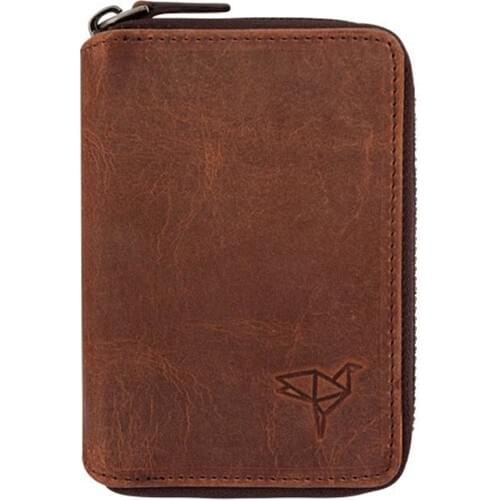 Garbalia Fargo Vintage Leather Zipper Unisex Card Wallet Wallet