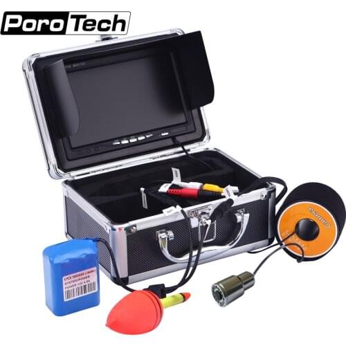 WF13 7inch LCD Screen 1000TVL HD Underwater Fishing Camera with 12 WHITE/IR Lights Portable Fish Finder Case Deeply Waterproof