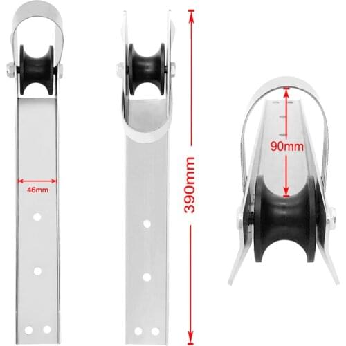 Boat Stainless Steel Bow Anchor Roller 15-1/3" (390mm) Fixed for Marine Yacht Docking