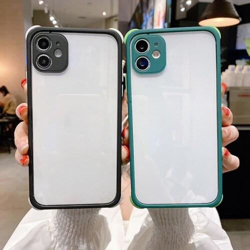 Colorful Bumper Shockproof Trasparent Phone Case For iPhone 12 Mini 11 Pro Max XR X XS Max 8 7 6S Plus SE 2020 Clear Back Cover