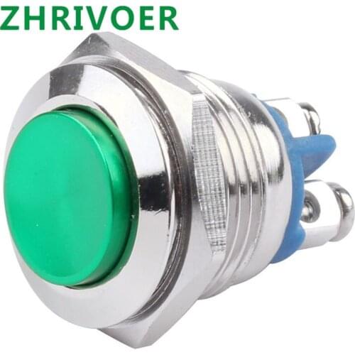 1pcs 16mm Oxidized Metal Push Button Switch Momentary Red Black Blue Gold Green Screw/Welding Car/Computer/Door Bell DIY