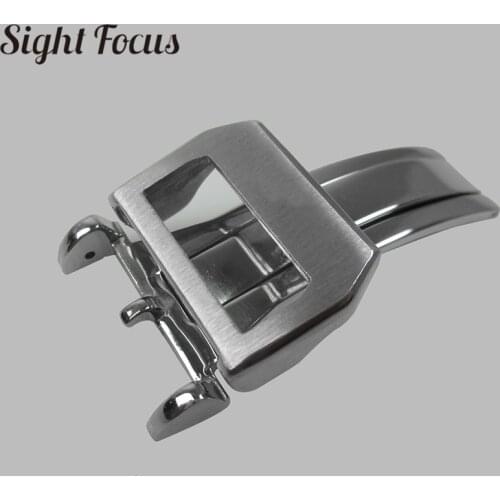 Quality Stainless Steel Deployment Clasp 18mm Watch Band Leather Strap Deployant Buckle for IWC Big Pilot Folding Clasp Men Belt