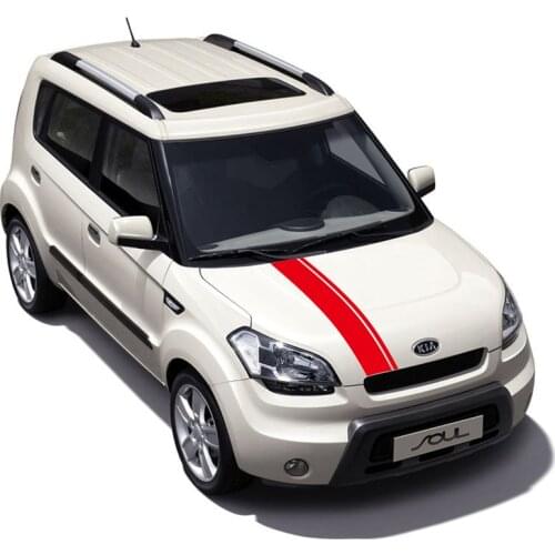 For KIA SOUL ECO electric Racing Sport Stripes Car Styling Hood Tail Decor Sticker Auto Accessories Body Customized Vinyl Decal