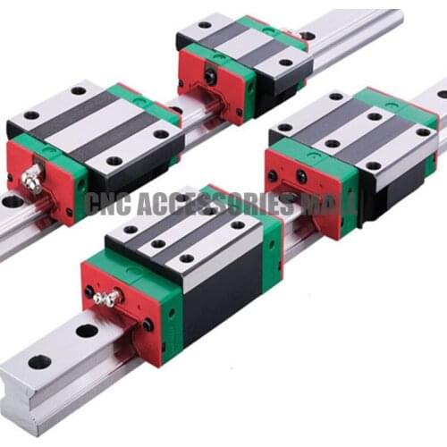 2pcs linear rail HGR25 L1000mm cnc parts and 4pcs HGH25CA linear guide rails block