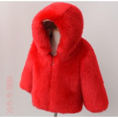 2021 Winter Imitation Fur Kids Plush Coat Thicken Warm Jacket Kids Clothing Girl Casual Outfits Boys Coats Fashion Clothing W239