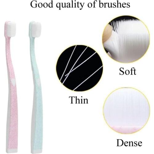 4pcs Ultra-fine Soft Hair Eco Friendly Toothbrush Travel Tooth Brush PP Handle Soft Fiber Toothbrush Oral Hygiene Care Tools