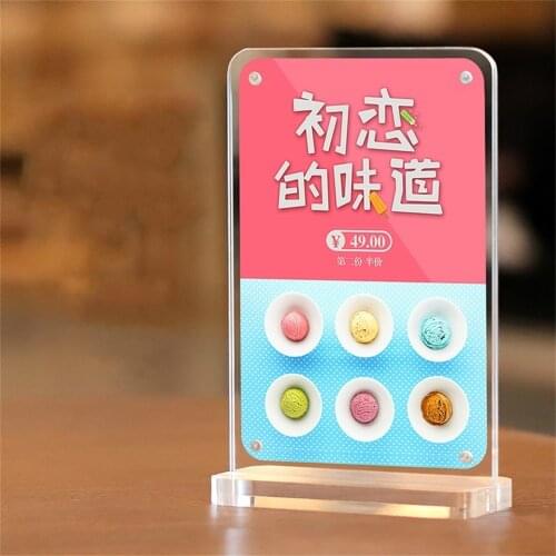 A4 210*297mm Acrylic Magnetic Sign Holder Stand Frame for Poster Picture Paper Menu Advertising Display