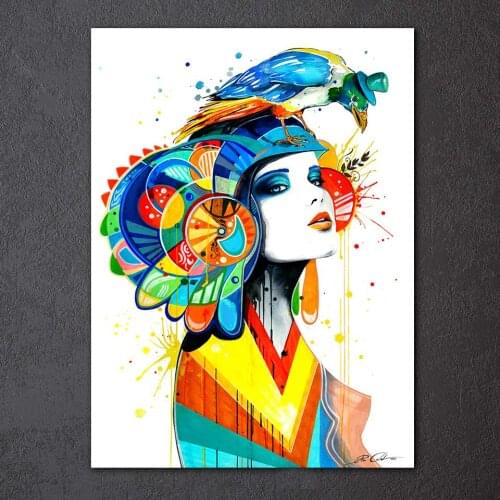 Aztec City Ariel Flora by Pixie Cold Art HD print 1 piece canvas art Poster abstract portrait Wall Pictures For Living Room