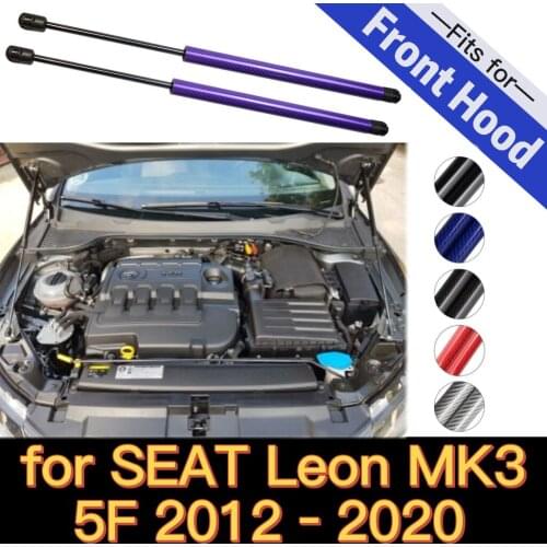 Carbon Fiber Shock Dampers for 2012-2020 SEAT Leon MK3 5F Front Bonnet Modify Gas Struts Lift Supports Springs Car Accessories