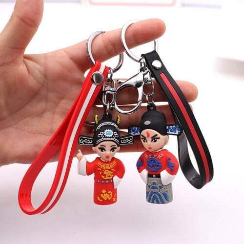 Change Face Peking Opera Dolls Traditional Chinese Folk Craftwork Sichuan Chinese Opera Doll Keychain Action Figure Toys Gift