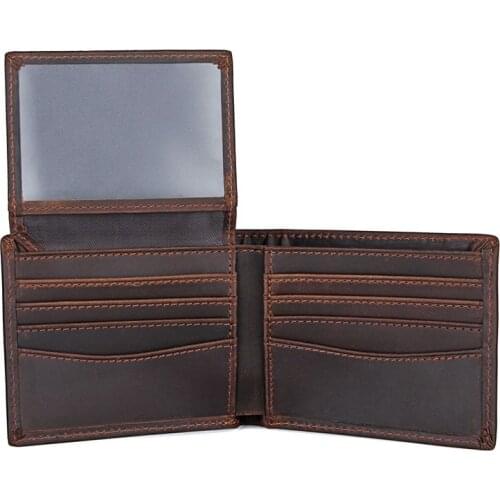 ManBang Classic Style Wallet Crazy Horse Leather Men Wallets Short Male Purse Card Holder Wallet Men Fashion High Quality