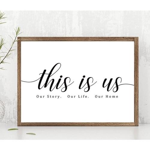 Our Story Our Life Our Home Black and White Wall Art Home Decor Canvas Paintings Print Poster Pictures for Bedroom Modern